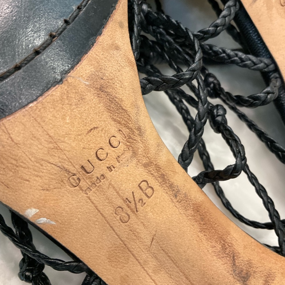 Gucci strappy sandal heels, black, beautiful!, great condition, size 8.5 - Picture 14 of 15